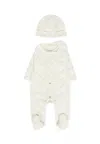 Michael Kors Ivory Babygrow Set For Baby Girl With Logo In White