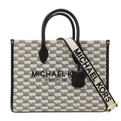 Pre-owned Michael Kors Ivory Canvas Handbag Shoulder Bag () In Multi