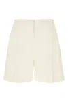 Michael Kors Belt Loops Linen Blend Shorts In White