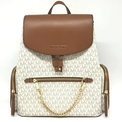 Pre-owned Michael Kors Ivory Pvc Backpack () In Multi