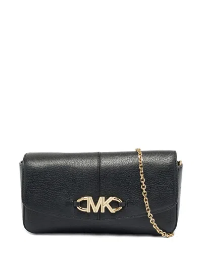 Pre-owned Michael Kors Izzy Leather Chain Clutch In Black