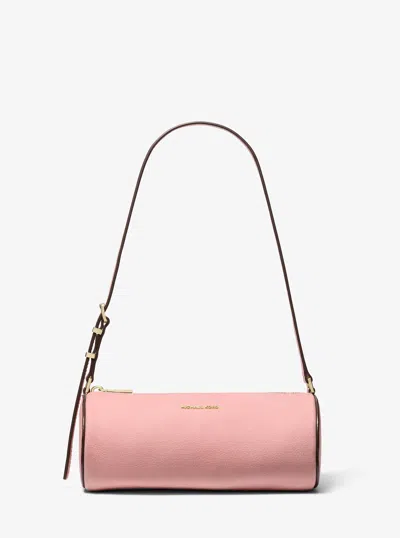 Michael Kors Izzy Small Nubuck Barrel Pochette In Pink