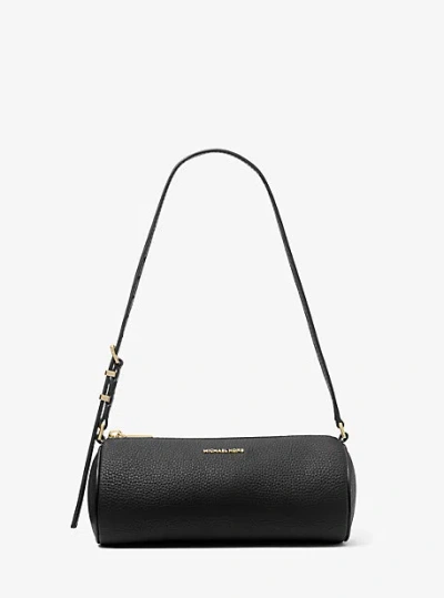 Michael Kors Izzy Small Pebbled Leather Barrel Pochette In Black