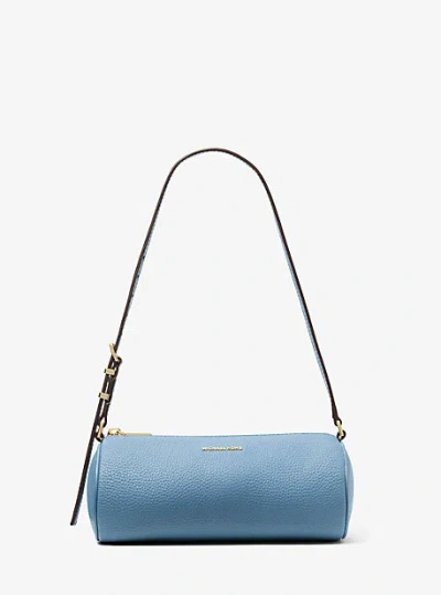 Michael Kors Izzy Small Pebbled Leather Barrel Pochette In Blue