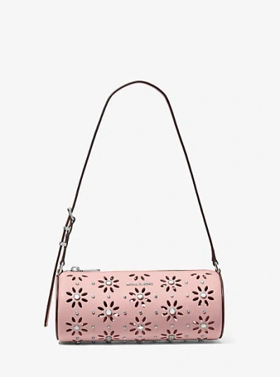 Michael Kors Izzy Small Pebbled Leather Barrel Pochette In Pink