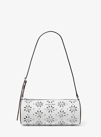 Michael Kors Izzy Small Pebbled Leather Barrel Pochette In White