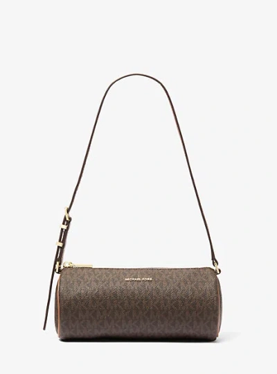 Michael Kors Izzy Small Signature Logo Barrel Pochette In Brown
