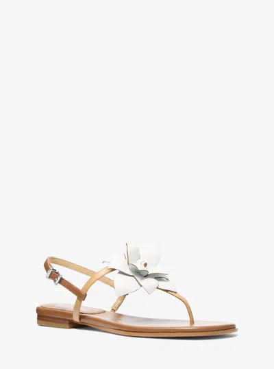 Michael Kors Jacie Floral Embellished Leather T-strap Sandal In Multi