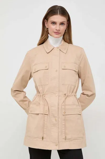 Michael Kors Jacket With Cargo Pockets In Beige
