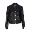 Michael Kors Leather Blouson In Black