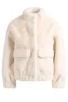 Michael Kors Stylish Jackets With Faux Fur Texture In Neutral
