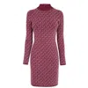 Michael Kors Jacquard Funnel Neck Logo Dress