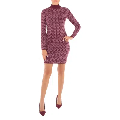 MICHAEL KORS JACQUARD FUNNEL NECK LOGO DRESS