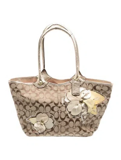 Pre-owned Michael Kors Jacquard Top Handle Bag In Neutral