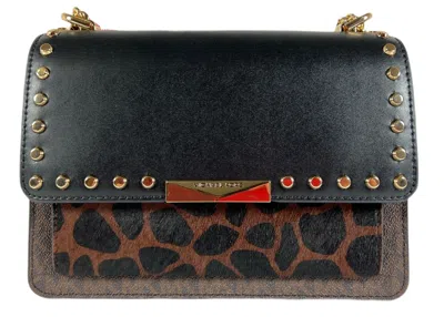 Michael Kors Jade Gusset Leather Convertible Crossbody Shoulder Bag In Brown Multi