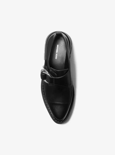 Michael Kors Jaden Leather Platform Loafer In Black