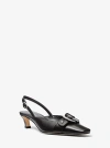 Michael Kors Jaden Kitten Sling Pumps In Black Leather