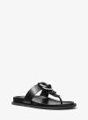 Michael Kors Jaden Leather Thong Sandal In Black