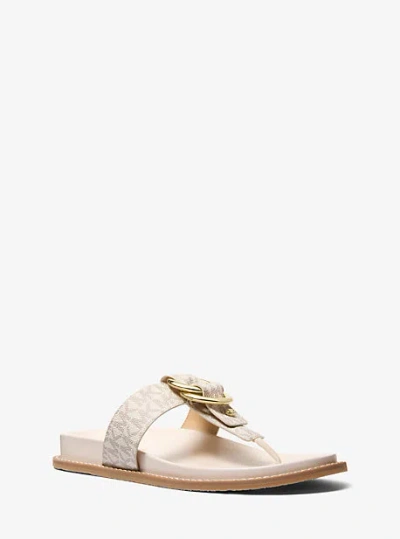 Michael Kors Jaden Signature Logo Thong Sandal In Brown