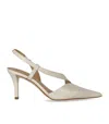 Michael Kors Jaida Cream Slingback Pumps In White