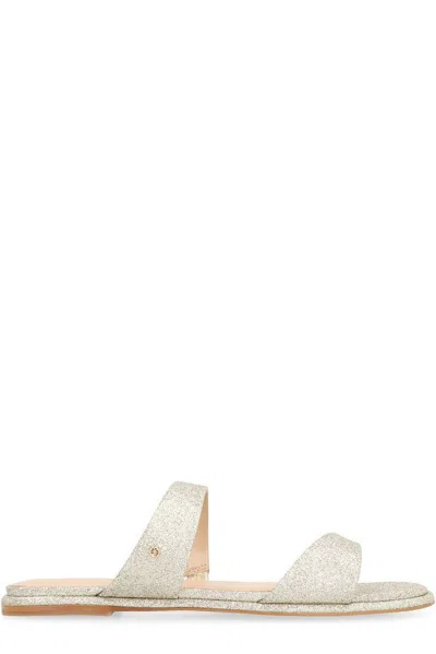 Michael Kors Jaida Glitter Embellished Sandals In Gold