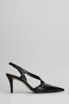 Michael Kors Black Slingback Shoes With Pointed Toe In Black