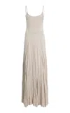 Michael Kors Jamison Crushed Charmeuse Maxi Slip Dress In Neutral