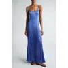 Michael Kors Jamison Crinkled Satin Midi Dress In Azure