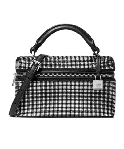 Michael Kors Jana Extra-small Embellished Suede Convertible Crossbody Bag In Black