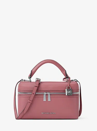 Michael Kors Jana Extra-small Leather Crossbody Bag In Pink
