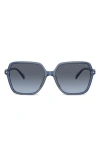 Michael Kors Jasper 58mm Square Sunglasses In Blue Transparent/blue Gradient