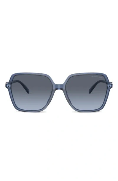 Michael Kors Jasper 58mm Square Sunglasses In Blue Transparent/blue Gradient