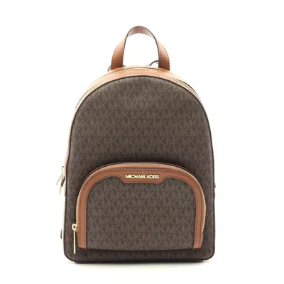 Michael Kors Jaycee Backpack Pvc Leather In Brown