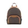 Michael Kors Jaycee Mini Xs Brown Signature Pvc Zip Pocket Shoulder Backpack Bag