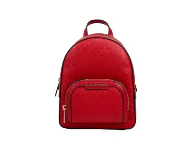 Michael Kors Jaycee Mini Xs Leather Zip Pocket Backpack Red In Multi