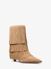Michael Kors Jayla Fringed Suede Boot In Brown