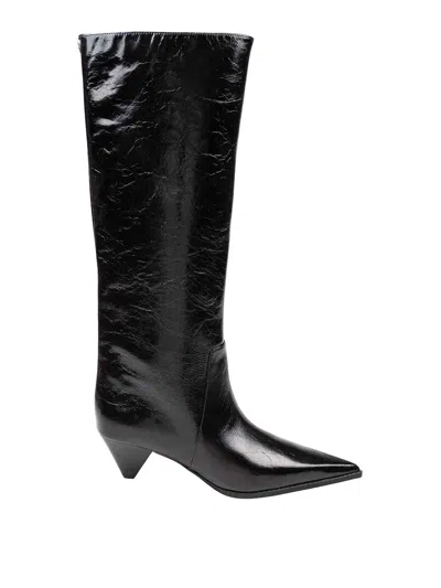 Michael Kors Jayla Kitten Boot In Black Leather