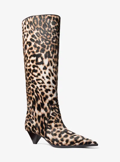 Michael Kors Jayla Leopard Print Calf Hair Knee-high Boot In Animal Print