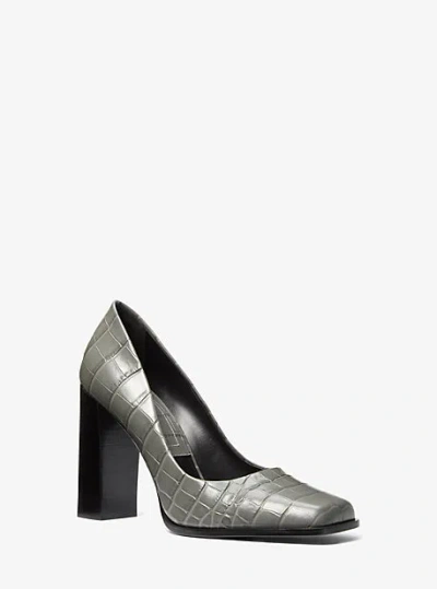 Michael Kors Jeanne Crocodile Embossed Leather Pump In Multi