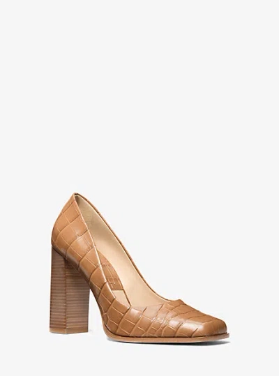 Michael Kors Jeanne Crocodile Embossed Leather Pump In Multi