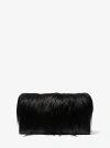 Michael Kors Jeanne Medium Shearling And Leather Envelope Clutch In Black