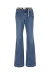 Michael Kors Flare Chain Belt Jeans In Blue