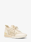 Michael Kors Jenkins Metallic Stretch Knit Trainer In Gold