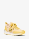 Michael Kors Jenkins Two-tone Stretch Knit Trainer In Yellow
