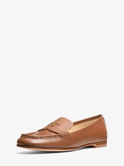 Michael Kors Jennings Leather Loafer In Orange