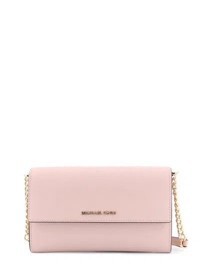 Michael Kors Jer Set Leather Shoulder Bag With Frontal Monogram