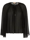 Michael Kors Black Georgette Blouse In Black