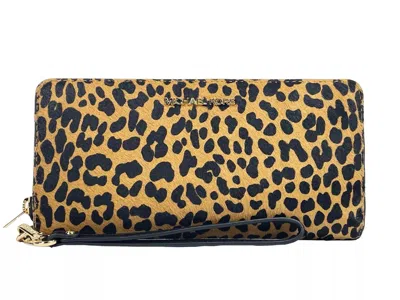 Michael Kors Jet Set Animal Print Continental Wristlet Wallet In Multi