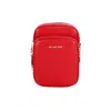 Michael Kors Jet Set Bright Red Pebbled Leather North South Chain Crossbody Bag