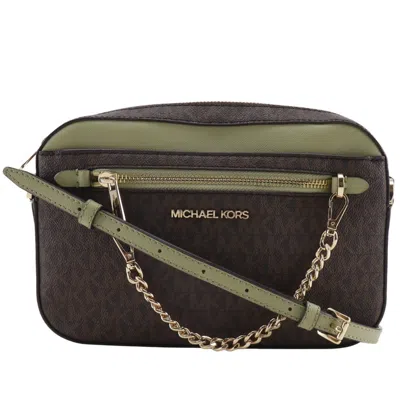 Pre-owned Michael Kors Jet Set Brown Pvc Shoulder Bag ()